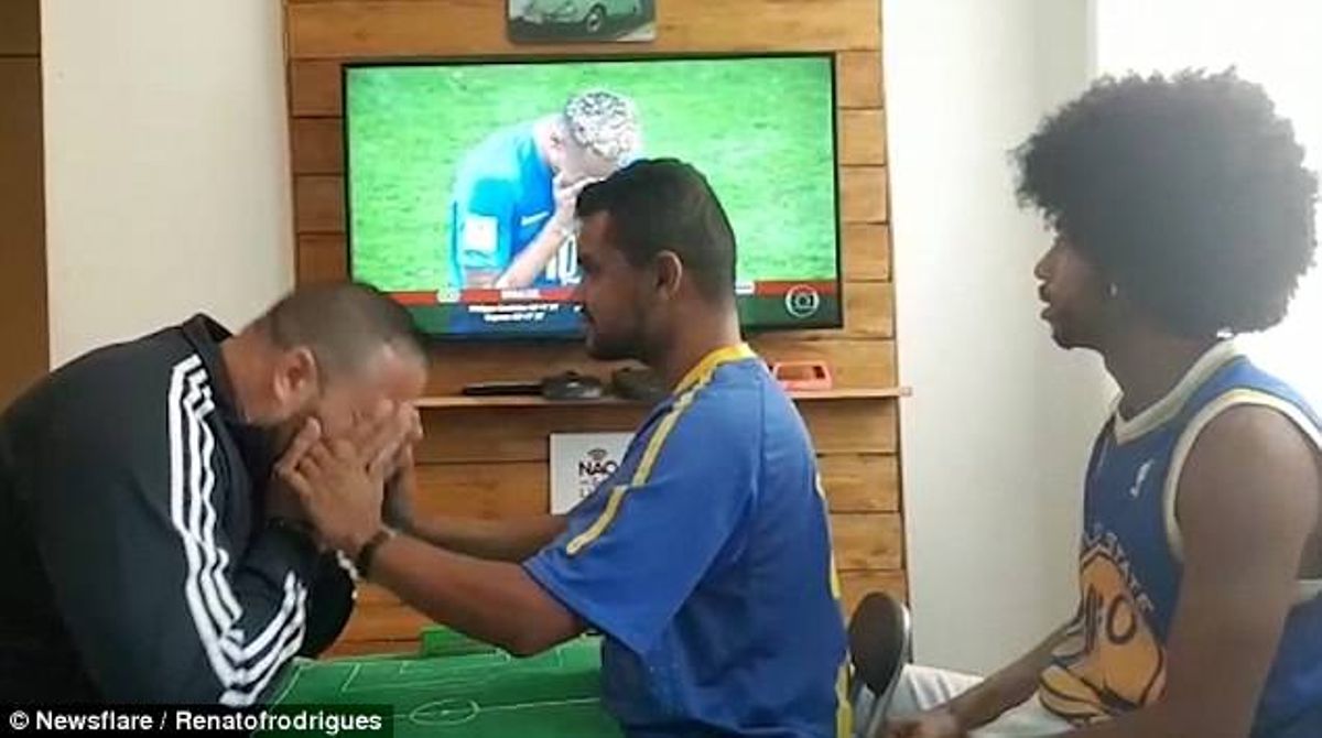 The blind and deaf Brazilian soccer fan enjoying World Cup